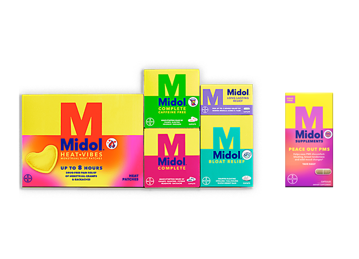 packages of Midol® and Midol® Supplements products